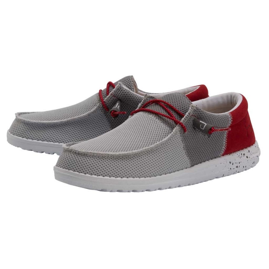 Hey Dude Wally Sox Funk Dunkelgrau Rot