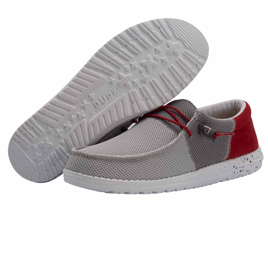 Hey Dude Wally Sox Funk Dunkelgrau Rot