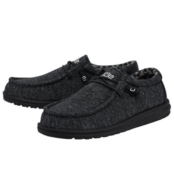 Hey Dude Schwarz Melange Wally Stretch