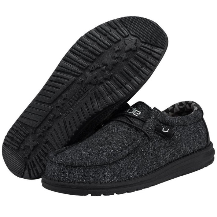 Hey Dude Schwarz Melange Wally Stretch